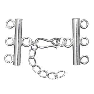   1pc 18mm 3   Strand Rod Clasp   Sterling Silver Arts, Crafts & Sewing