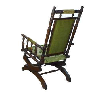   Antique Turned Beechwood American Rocker Rocking Chair x  