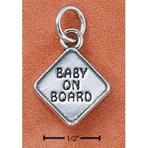    Sterling Silver Baby on Board Sign Charm 