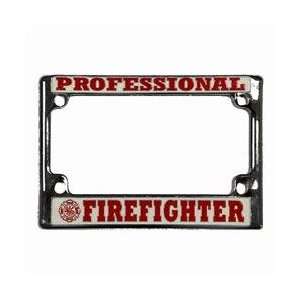  Firefighter Motorcycle License Plate Frame Patio, Lawn 
