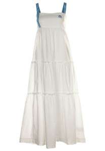 Adidas Originals Small S Cherry Maxi White Blue Embroidered Lace Dress 