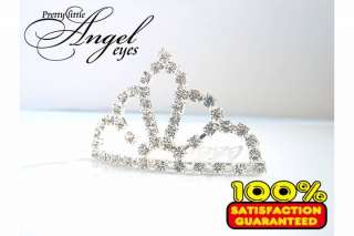 New Tiara Wedding Circular Rhinestone Crown Comb Hair Mini Clip Bridal 