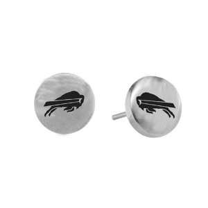  Team Titanium Buffalo Bills Steel Button Logo Earrings 