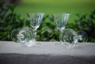 Etched Dots Garland CORDIAL SHERRY Stemware Set of 4  