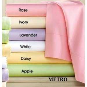METRO Bed Sheet Set 600 Thread Count Solid Sateen 100% Egyptian Cotton 