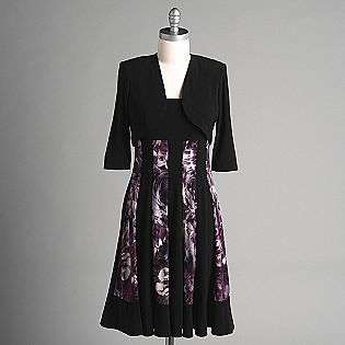 Womens Sleeveless Print Dress with Shrug  Kathy Roberts Clothing 