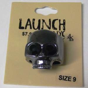Cool Skull Ring with Blk Rhinestone Eyes Various sizes  