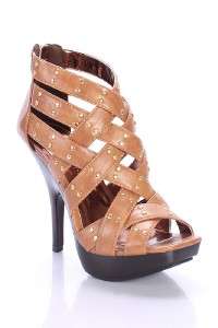 Women High Heel Sandal Shoes Bumper Camel Tan Kvas NEW  