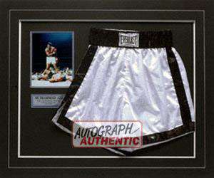 Autographed Muhammad Ali Museum Framed Boxing Trunks  
