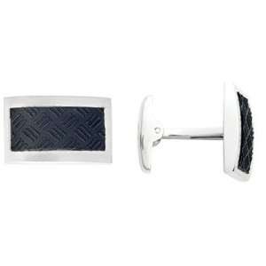  Colibri Tread Black Rubber and Stainless Steel Cufflinks 