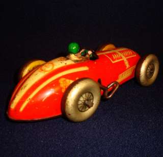 Extremely Rare 1930s? Marx Wind up Tin Litho Race Car MADE IN GT 