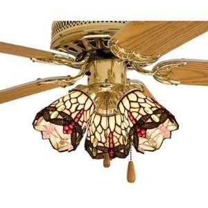   Scarlet Dragonfly Fan Light Shade Ceiling Fixture
