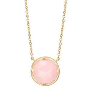 Caleo Small 18k Gold & Pink Opal Halo Pendant Jewelry