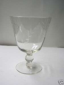 Large Etched Wheat Design Glass Stemware (one)  