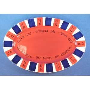  Ole Miss Mississippi Rebels Ceramic Oval Platter Kitchen 