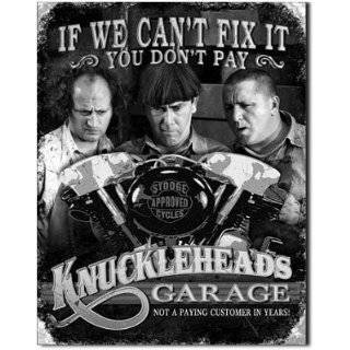 Three Stooges Tin Metal Sign  Knuckleheads Garage , 16x13