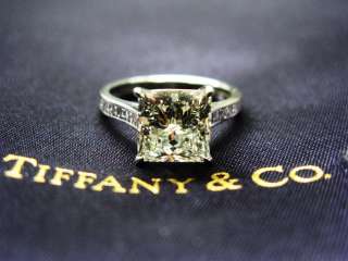 Tiffany & Co PLAT Princess & Square Accents Diamond Engagement Ring 4 