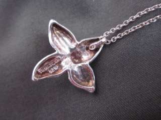 vintage TIFFANY & CO necklace Flower Pendant 925 STERLING silver 16 