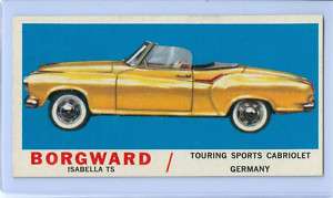 1961 Topps SPORTS CARS Borgward Isabella TS #26 NM  