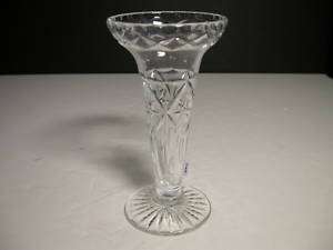 Webb Corbett Cut Glass Bud Vase 8 Point Star Clear TM  