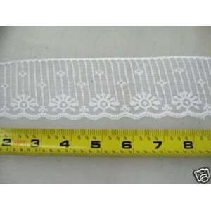  Lace Edge Trim 2 1/4 In White Abstract LEB02 Arts, Crafts 