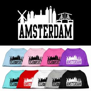 Amsterdam Skyline Pet Dog Shirt Clothes  