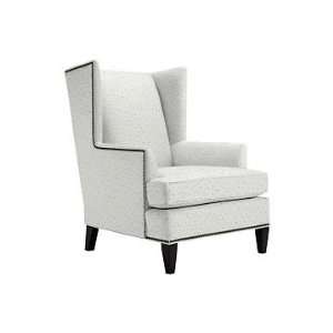   Wing Chair, Faux Ostrich, White, Antique Brass