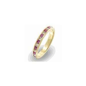 Pink Ice Eternity Ring 18kt Gold EP Size 4 9 Lifetime Guarantee ET32 
