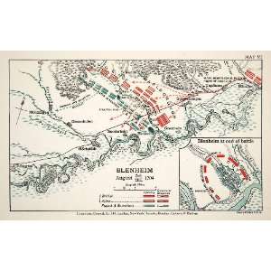  Print Map Battle Blenheim Hochstadt War Spanish Succession Bavaria 
