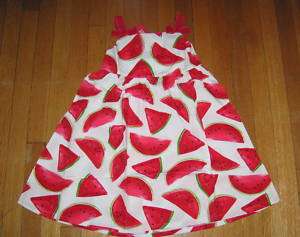 NWT Gymboree WATERMELON PICNIC White Dress 8 Red Bows  