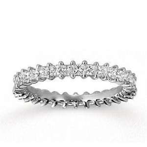  14k White Gold Princess 1 1/2Ct Diamond Eternity Ring 11 Jewelry