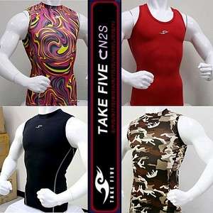 Mens Womens Compression Under Base Layer Tank Top Tight Sleeveless T 