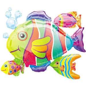   Tropical Fish Cluster Super Shape Balloons   24 X 30 Toys & Games