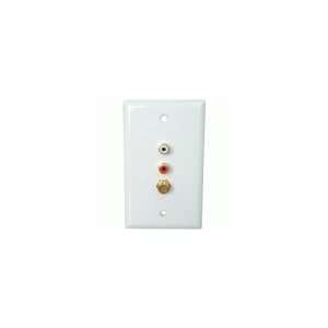   Connector with Composite RCA Audio Wall Plate, White 