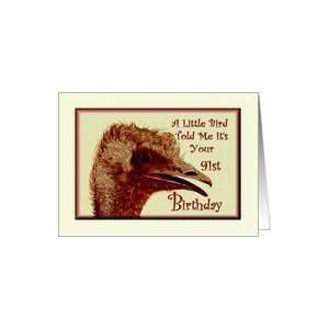  Birthday / 91st / Ostrich /Humorous Card Toys & Games