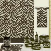 Safari Brown & Tan Zebra Print Bath Accessories Bathroom Collection 