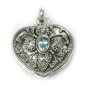   170 Mariposa Heart Pendant Organic / Silver Jewelry of Bali Jewelry