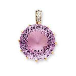  14K Rose Gold, Pink Amethyst & Diamond Pendant Jewelry