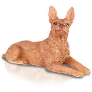    Figurine Dog Urns Miniature Pinscher Ears Up Red