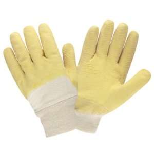 Premium Supported Orange Latex, Jersey Liner, Crinkle Finish Gloves 