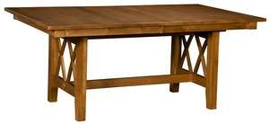 Amish Rectangle Trestle Dining Table Solid Wood Modern Mission New 