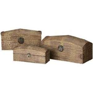  Set of 3 Faux Alligator Boxes