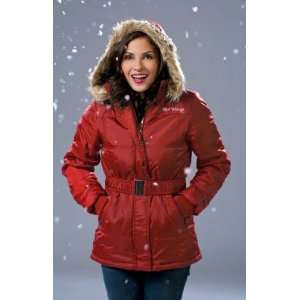   Wings Womens Full Zip Polyfill Belted Parka Jacket