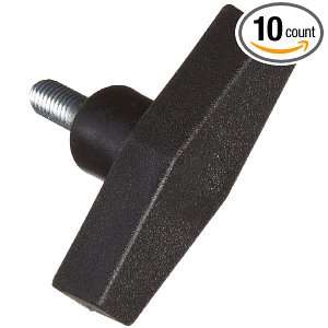DimcoGray Black Thermoplastic T Handle Wing Knob, Zinc Stud 5/16 18 