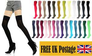 THIGH HIGH OVER THE KNEE SOCKS 26 COLOURS UK 4 8 *SALE*  