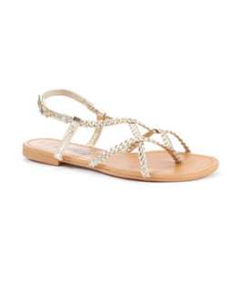 Gold (Gold) Gold Plaited Thong Sandals  240395893  New Look