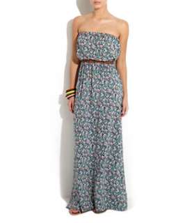   Pattern (Blue) Ditsy Floral Bandeau Maxi Dress  254428249  New Look