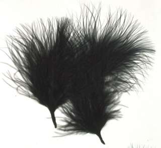 Feathers JET BLACK Marabou Fluffy 3 8 7 grams Aprx 35  