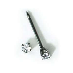 com INVERNESS 14K White Gold 2mm Tiffany CZ Piercing Earrings Health 