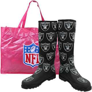 Cuce Shoes Oakland Raiders Womens Enthusiast Rain Boot   